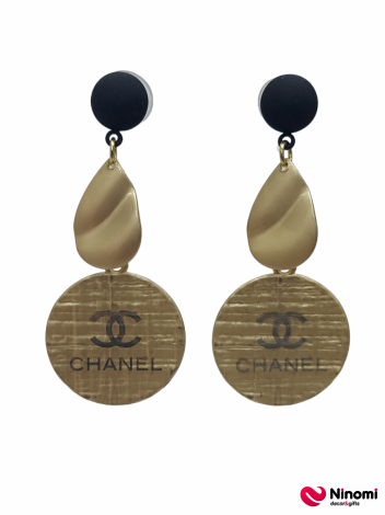 Серьги-гвоздик "Chanel" №1 - Фото
