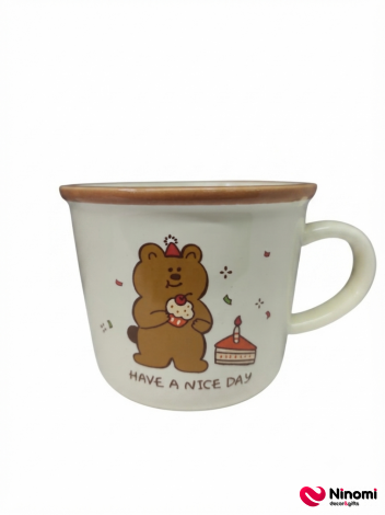 Керамическая кружка "Have a nice day" с мишкой