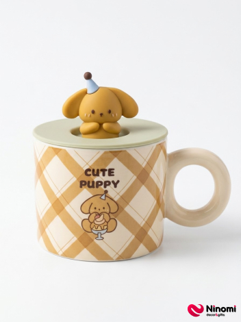 ​Керамическая чашка с 3D-крышкой «Cute Puppy»