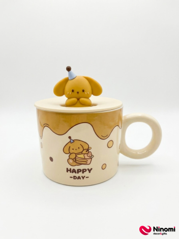 ​Керамическая чашка с 3D-крышкой «Happy day»