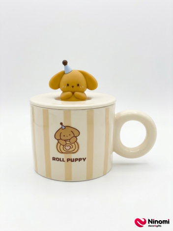 ​Керамическая чашка с 3D-крышкой «Roll puppy»