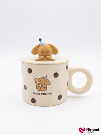 ​Керамическая чашка с 3D-крышкой «Hug puppy»