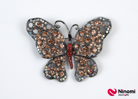 Брошка «Метелик з пудро виси крильцями» - Фото