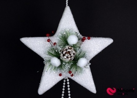 Декор подвесной "Звезда со снежками" - Фото