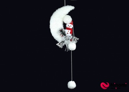 Декор подвесной "Снеговик на луне" - Фото