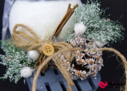 Елочная игрушка " Снеговик на санках" - Фото