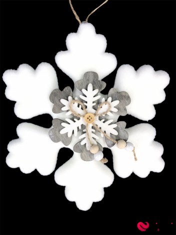 Елочная игрушка "Снежинка с декором" - Фото