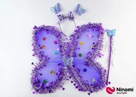 Набор «Крыло Бабочки» с дождиком фиолетовый - Фото