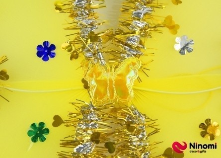 Набор " Крыло Бабочка" с дождиком желтый - Фото