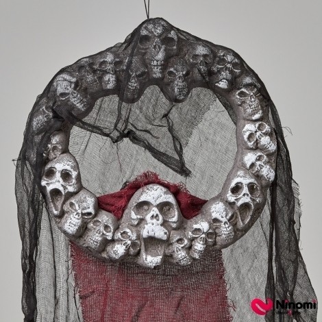 Підвісний декор "Коло з черепами" з підсвіткою - Фото