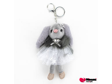 Брелок "Bunny in a skirt" серый - Фото