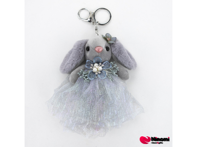 Брелок "Beauty bunny" серый - Фото