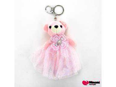 Брелок "Bear in a skirt" розовый - Фото