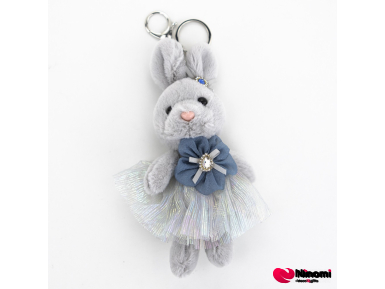 Брелок "Fluffy bunny" серый - Фото