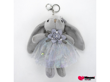 Брелок "Bunny bow and skirt" серый - Фото