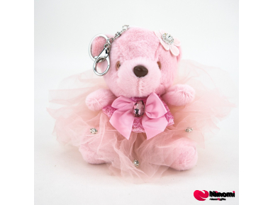 Брелок "Bear and big bow" розовый - Фото