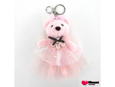Брелок "Bear in skirt" розовый - Фото